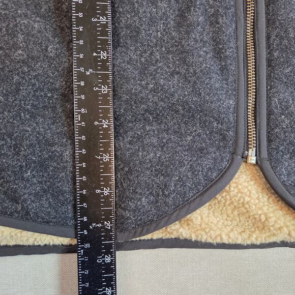 Woolrich Men’s 2XL Gray Wool Blend Sherpa Lined Full Zip Vest - Picture 9 of 11